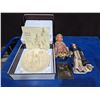 Image 1 : "Gioia al Mondo" + 2 Antique Toy Dolls & Praying Hands Wall Hanging