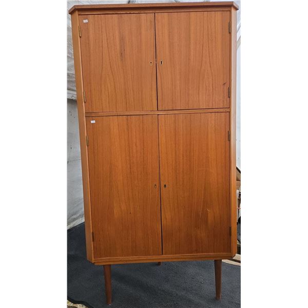 Wooden Corner Cabinet *Locked* (Keys are locked inside) 64"T 35"L 20"W