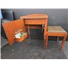 Image 2 : Singer Sewing Machine Cat No.BAJ3-8 Serial #7539185 Sewing Table With Sitting Stool