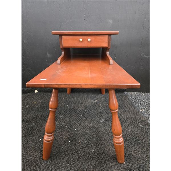 Vilas Solid Wood 2-Tier Side Table W/1 Drawer 24"T 16"W 31"L