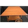 Image 3 : Solid Wood Tea Cart/Trolley 28"T 28"W 35"L W/Sides Out