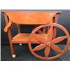 Image 1 : Solid Wood Large Wheeled Tea Cart/Trolley