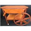 Image 2 : Solid Wood Large Wheeled Tea Cart/Trolley