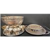 Image 1 : Electro Plated Brass Punch Serving Set, Cake Tray & Handled Serving Tray