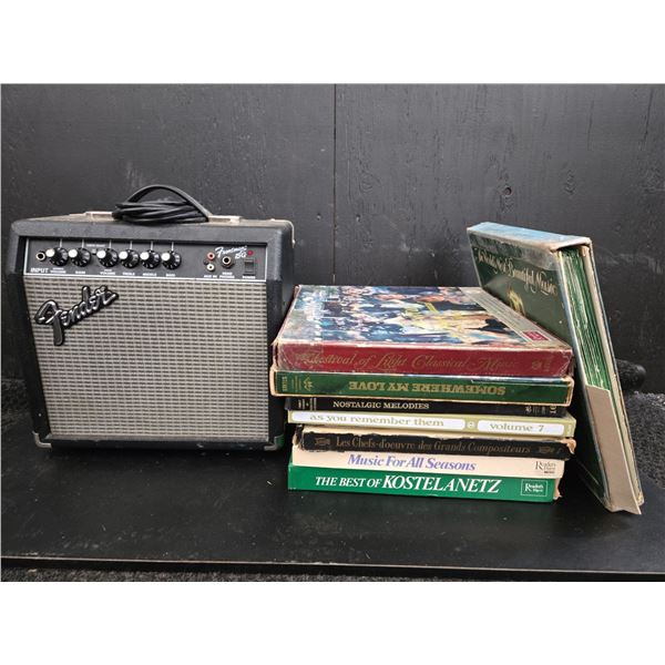 Fender Frontman 15G Amplifier Ser: IA03G 10715 + Assorted Records