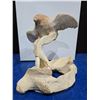 Image 1 : Whale Bone Eagle Soaring Hand Carved Piece 6"T