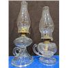 Image 1 : Pair of Vintage Hurricane Oil Lamps (Banner + Victoria)