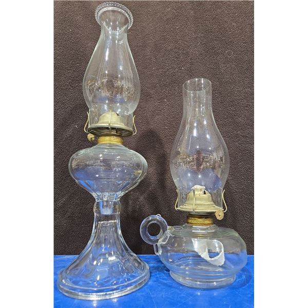 Pair of Vintage Hurricane Oil Lamps (Both Eagle Brand)