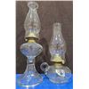 Image 1 : Pair of Vintage Hurricane Oil Lamps (Both Eagle Brand)