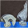 Image 1 : Pair of Altaglass Handmade Polar Bears 4"T & 7"T