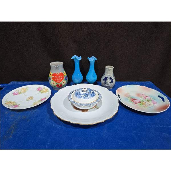 Hand Painted Glass Ware & Dishes