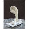 Image 3 : Hand Carved "Whale Tale" Bone Decor Piece Attached to Bone "Waves" Base 10"T