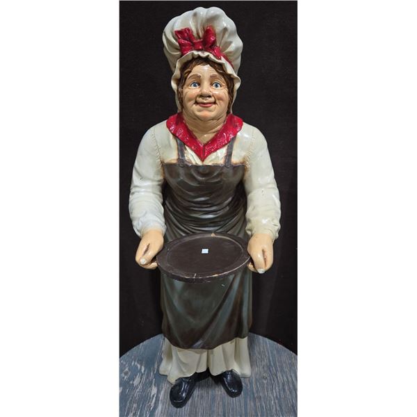 Old Lady Chef Holding Platter 3.5FT Tall (Tray Removable)