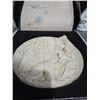 Image 7 : Religious Themed Decor Lot: 3 Carved Wall Decor Plates, Lamp & Snow Globe