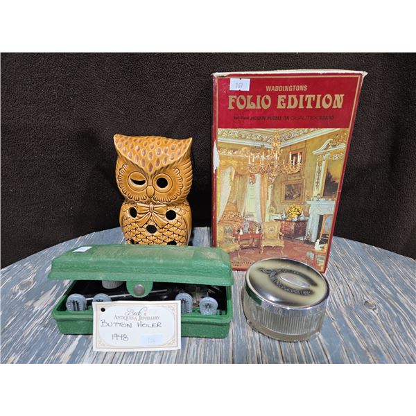 1948 Singer Button Holer + Waddington's Folio Edition Jigsaw Puzzle + More