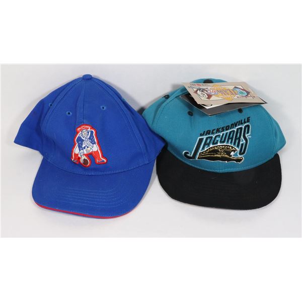 2 COLLECTIBLE NFL HATS PATRIOTS AND JAGUARS