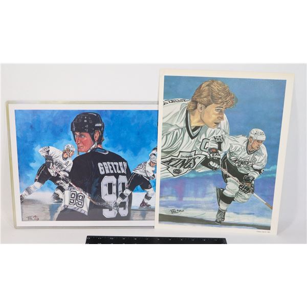 RARE WAYNE GRETZKY VINTAGE CLASSIC SPORTS PRINT X2
