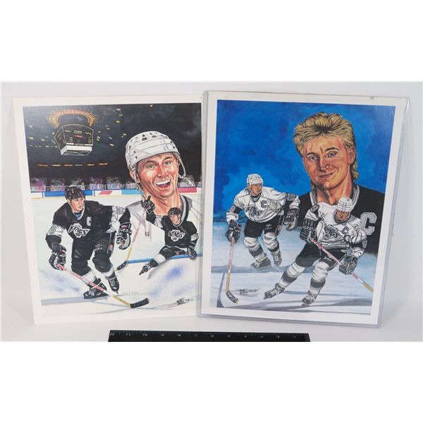 RARE WAYNE GRETZKY VINTAGE CLASSIC SPORTS PRINT X2