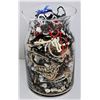 Image 1 : GLASS JAR FULL OF ASSORTED JEWELRY