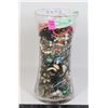Image 1 : GLASS JAR FULL OF ASSORTED JEWELRY