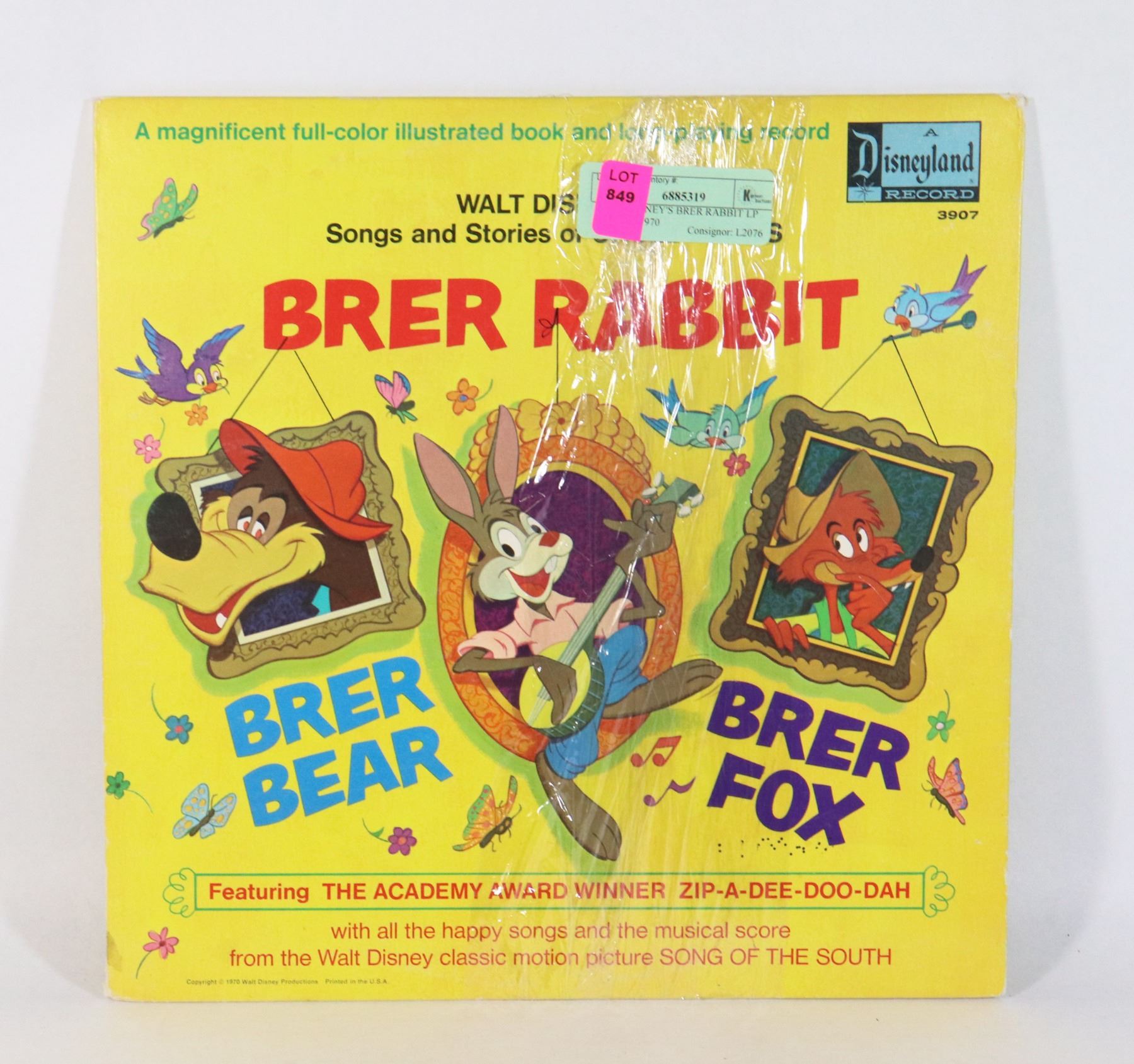 WALT DISNEY'S BRER RABBIT LP RECORD 1970
