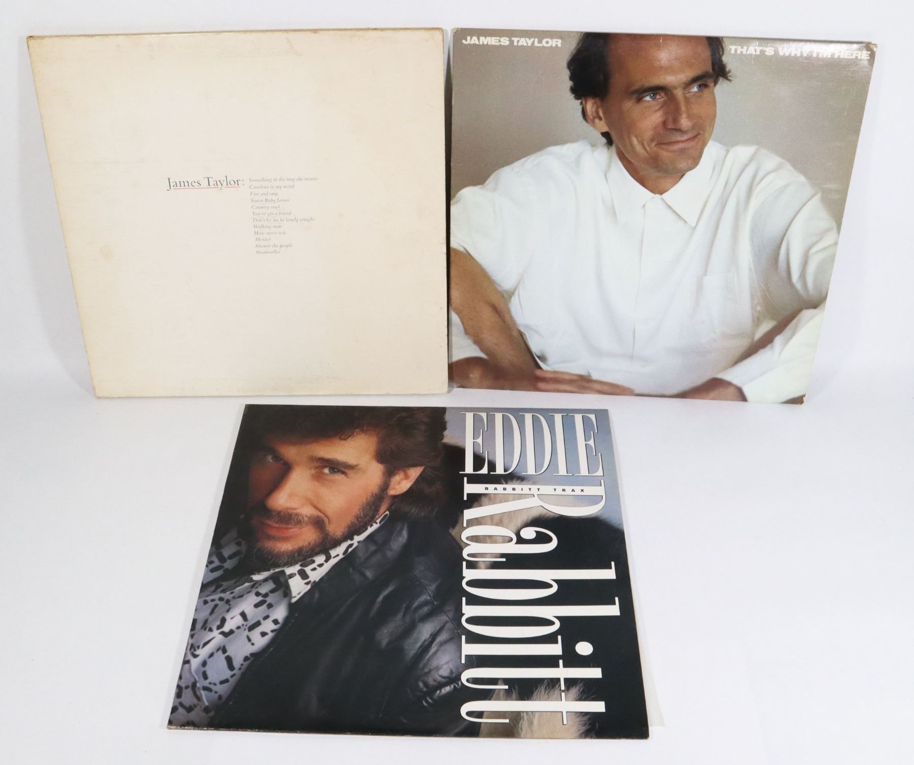LOT OF 3 RECORDS, 2X JAMES TAYLOR, EDDIE RABBITT