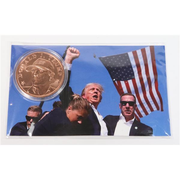 1-OZ .999 FINE COPPER TRUMP ROUND IN CAPSULE