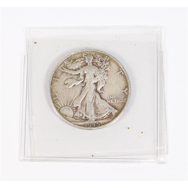 1945 USA HALF DOLLAR WALKING LIBERTY 90% SILVER