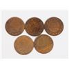 Image 1 : FIVE CANADA LARGE 1918 1 CENT, YEAR WWI ENDED