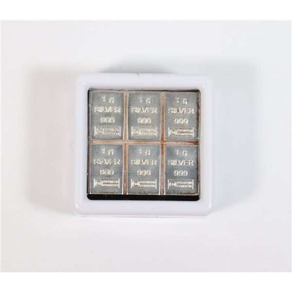 6GRAM DIVISIBLE 999 SILVER BAR IN GEMSTONE DISPLAY