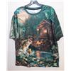 Image 1 : BEAUTIFUL SILK LIKE T-SHIRT XXL CABIN BY THE LAKE