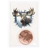 Image 1 : 1-OZ 999 FINE COPPER MOOSE ROUND IN CAPSULE WITH