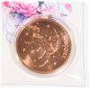Image 2 : 1-OZ 999 FINE COPPER UNICORN ROUND IN CAPSULE WITH