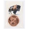 Image 1 : 2-OZ FINE BUFFALO COPPER ROUND IN CAPSULE