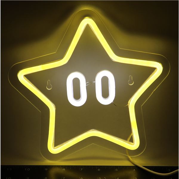 NEW MARIO STAR POWERUP THEME LED NEON LIGHT UP
