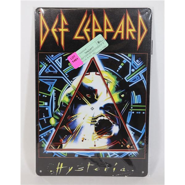 NEW DEF LEPPARD HYSTERIA 8" X 12" METAL WALL ART