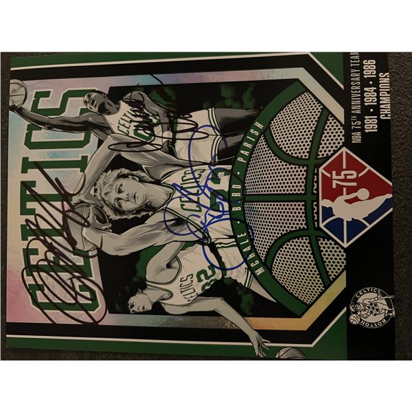 Boston Celtics Larry Bird, Kevin McHale and Robert Parrish signed photo