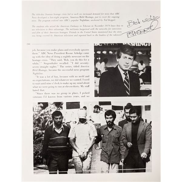 Ted Koppel signed magazine page