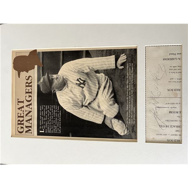 9 time World Series Champ Joe McCarthy signature collage