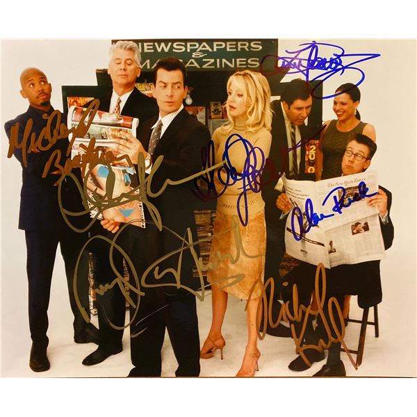 Spin City cast signed photo