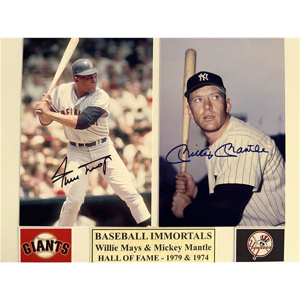 Willie Mays / Mickey Mantle signed photo