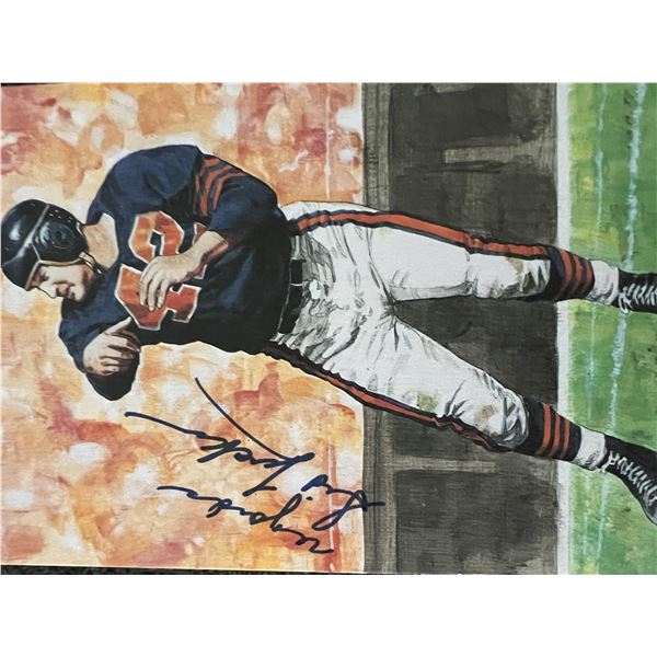 NFL MVP Sid Luckman signed art