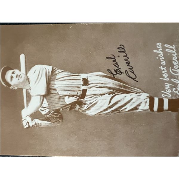 HOF Cleveland Indians Earl Averill Signed Postcard