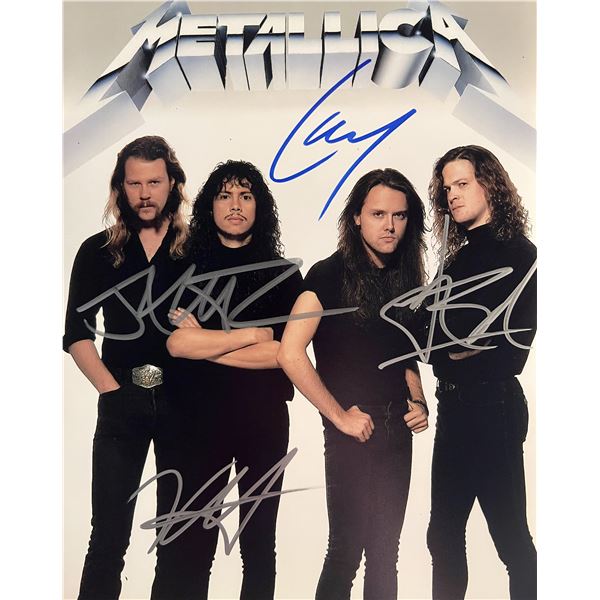 Metallica band signed photo
