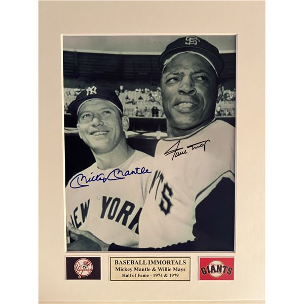 Mickey Mantle / Willie Mays signed photo