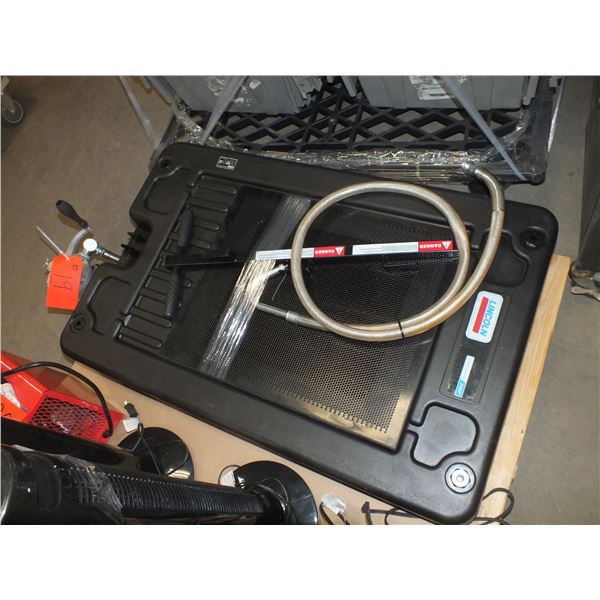 Oil Catch Pan On Wheels w/ Pump