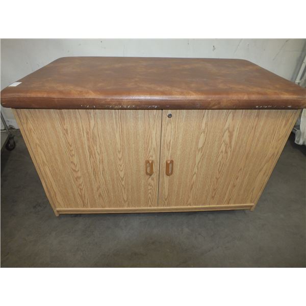 Wooden Cabinet w/ Padded Top