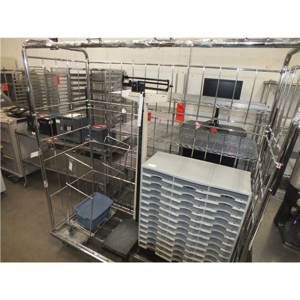 Metal Storage Cart W/ Contents
