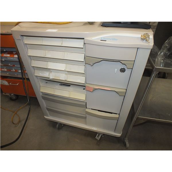 Medical Storage Cart On Wheels w/ Keys