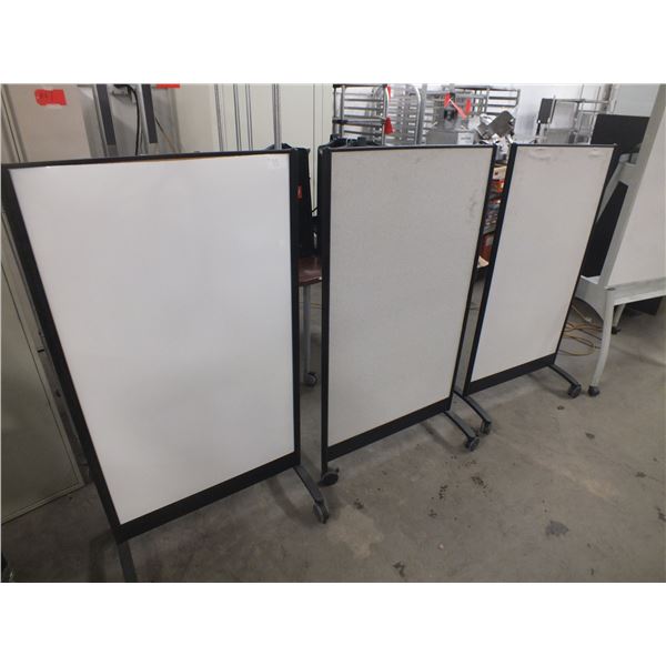 4 White Boards On Wheels